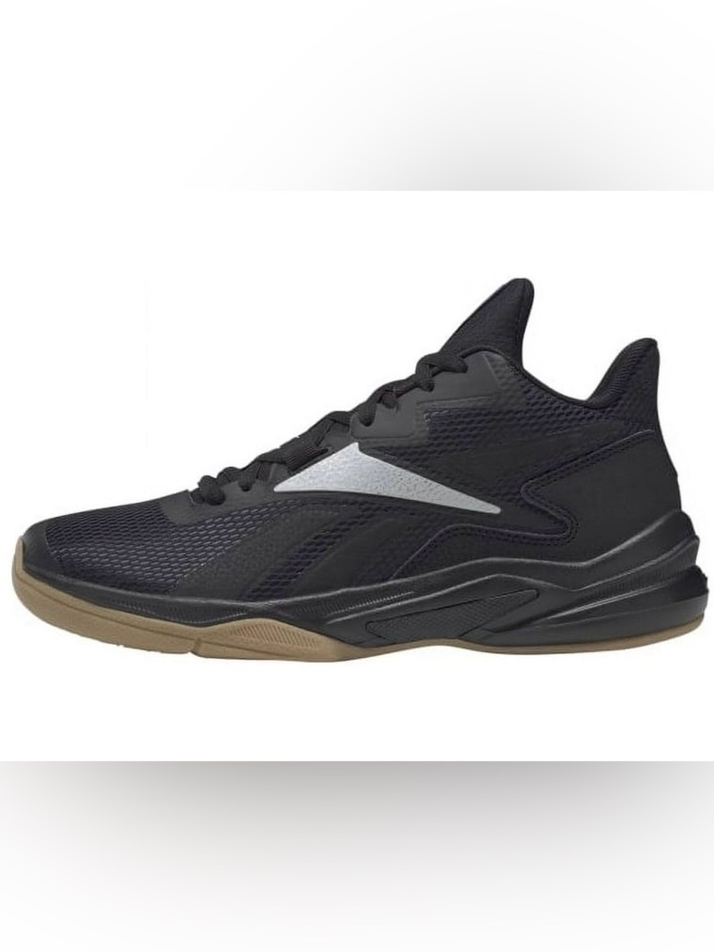 NWT! Reebok Men's Black Silver Athletic Shoes with Brown Outsole. Size 10.5